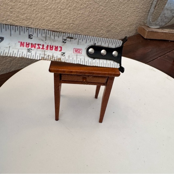 Vintage dollhouse miniature furniture side table - Picture 3 of 3